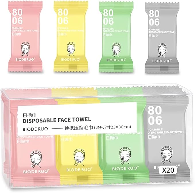 20 pcs Compressed Towels for Travel, HOMIOVE Portable Thick Disposable by Unknown