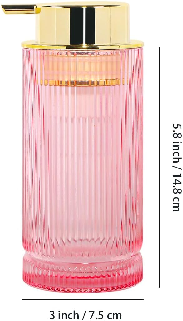 Foaming Soap Dispenser, 14 Oz Bathroom Refillable Liquid Lotion Pump Ribbed - Image 7