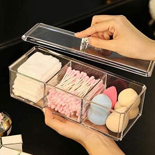 Square Acrylic Cotton Ball Pads Gauze Swab Holder Organizer Q-tip Dispenser - Image 3