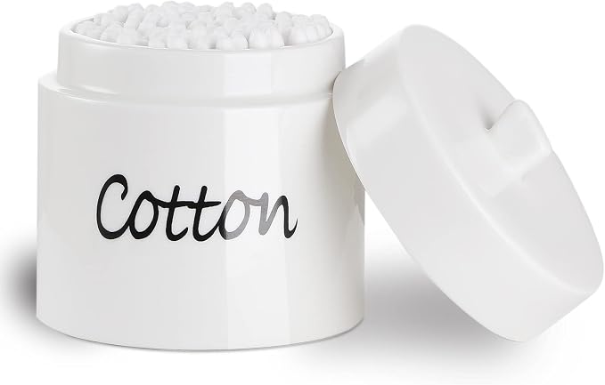 LEETOYI Ceramic Cotton Swabs Holder Organizer by LEETOYI