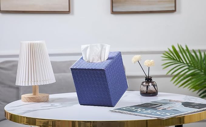 Blue Tissue Box Cover, Tissue Box Cover Square, Tissue Holder - Image 5
