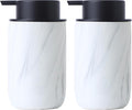 White Marble Soap Dispenser Set- Modern Ceramic Hand Soap Dispenser by BSDISP