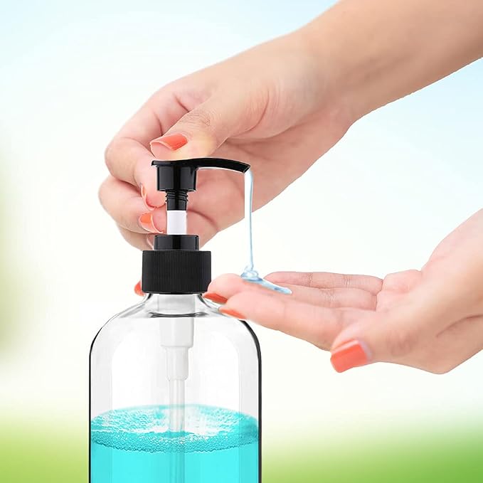 Empty Plastic Pump Bottles Dispenser 4 Pack 16oz/500ml Portable Clear BPA-Free - Image 2