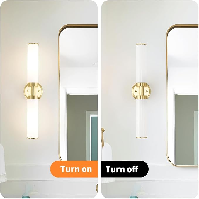 Antique Gold Wall Sconces Set of 2, Modern Bathroom Vanity Lights - Image 5