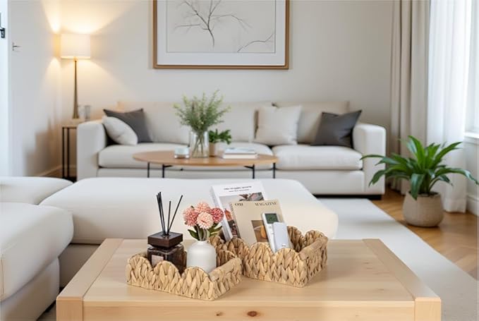 Scalloped Wicker Rattan Baskets - Image 4