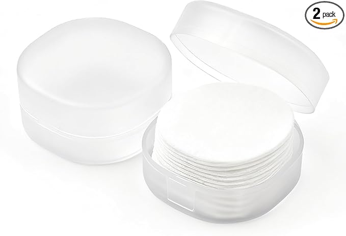 2 Pcs Portable Cotton Round Holder, Plastic Lightweight Cotton Round Dispenser by Unknown