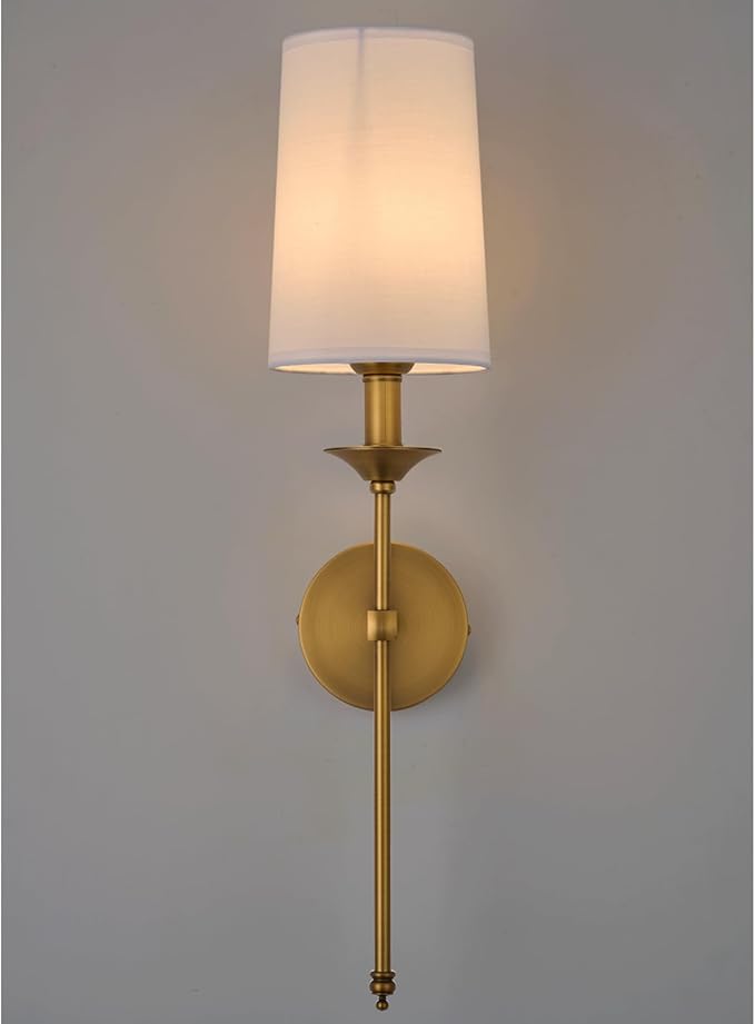 PASSICA DECOR Wall Sconce Set of 2 Hardwired Vintage Antique Brass Sconce - Image 2