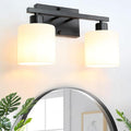 CANMEIJIA 2-Light Bathroom Vanity Light Fixtures, Matte Black Vanity Wall by CANMEIJIALighting