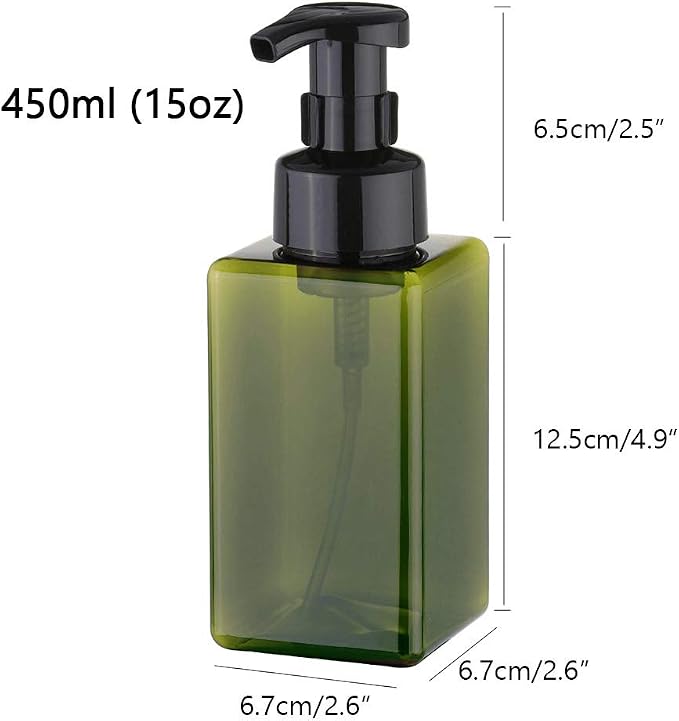 UUJOLY Foaming Soap Dispenser, 450ml Refillable Pump Bottle Plastic - Image 2