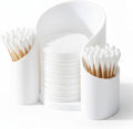 White 3-Compartment Vanity Organizer & Cotton Swab Holder by Home