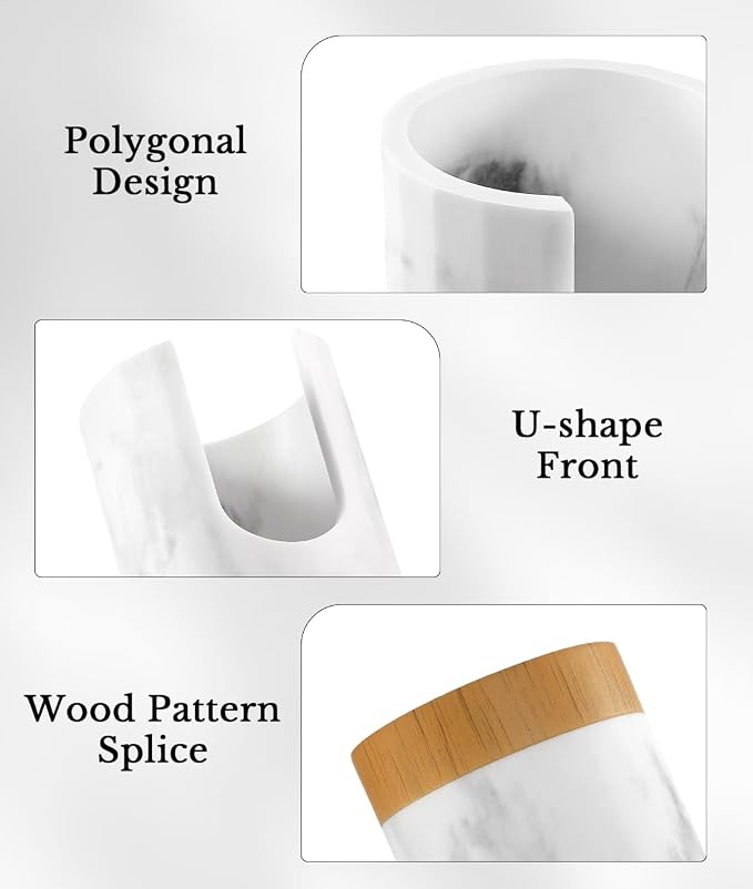 Luxspire Dixie Cup Dispenser, 5-7oz Bathroom Cup Dispenser, Marble Resin Dixie - Image 4