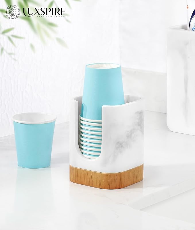 Luxspire Bathroom Cup Dispenser, Dixie Cup Holder 3-5oz, Disposable Paper Cup - Image 6