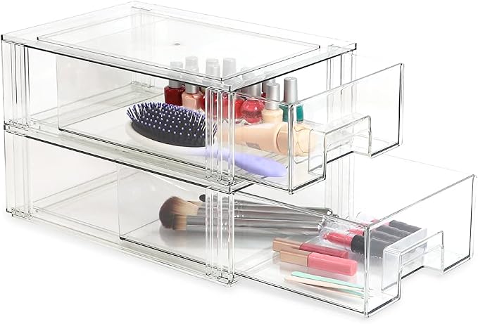 Isaac Jacobs Medium Stackable Organizer Drawer, Pull-Out Bin, Closet & Shoe - Image 5
