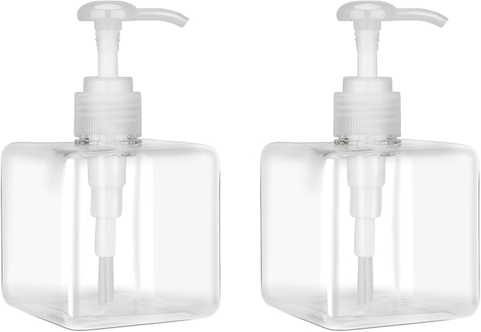 250ml Pump Bottle Dispenser Jansburg 2 Pack Refillable Square Plastic Lotion by Jansburg