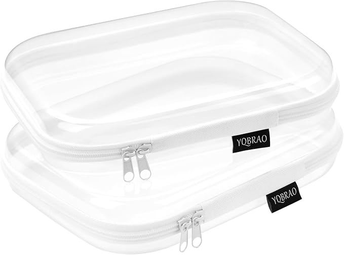Hard Sided Clear Zipper Case for Storage- Professional-Grade Plastic Clear by Unknown