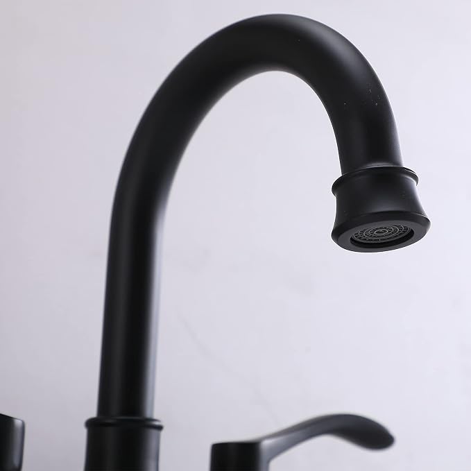 Matte Black Bathroom Sink Faucet, 2-Handle 4 Inch Centerset Lead-Free Modern - Image 7