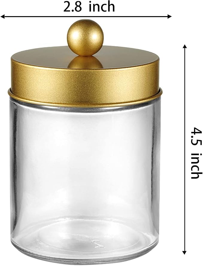 Amolliar 4 Pack Apothecary Jars Bathroom Vanity Storage Organizer Set - Image 5
