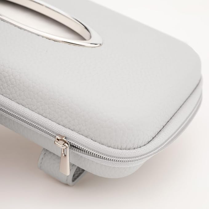 Sun Visor Tissue Holder, Zipper Napkin Holder, PU Leather Backseat Tissue Case - Image 8