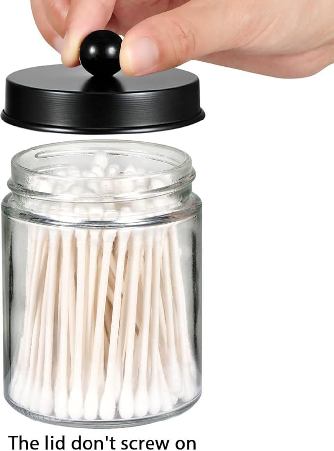 Amolliar 4 Pack Apothecary Jars Bathroom Vanity Storage Organizer Set - Image 4