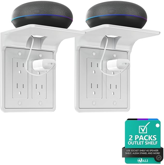WALI Double Outlet Shelf Wall Holder – Bathroom Shelf Duplex by WALI