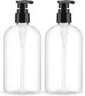 Empty Pump Bottles Dispenser 2 Pack 300ml/10.15oz. Clear Plastic Pump Bottle by Aurnoet