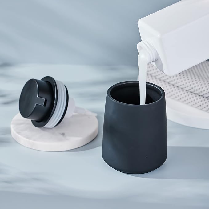 Black Foam Hand Soap Dispenser - 12Oz Ceramic Foaming Soap Dispenser - Image 4