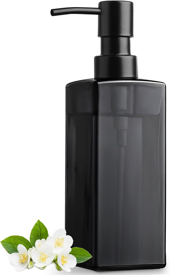 GMISUN Black Glass Soap Dispenser, Hand Soap Dispenser by GMISUN