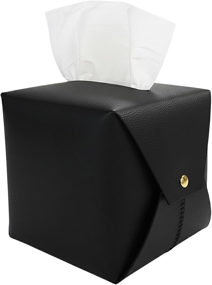 Tissue Box Cover Square, Leather Tissue Holder Organizer by Frayot