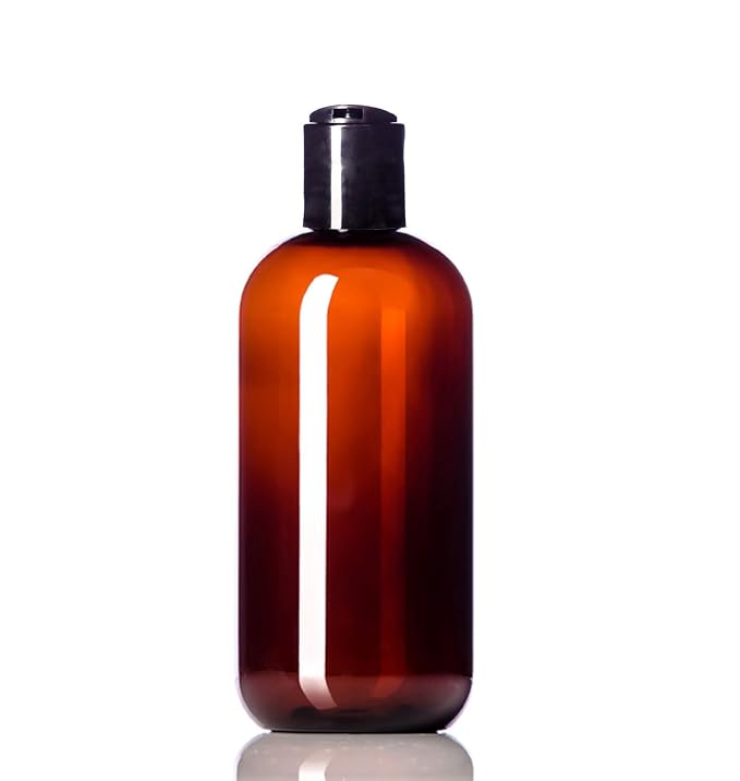 8oz Plastic Amber Bottles BPA-Free Squeeze Containers - Image 2