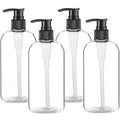 Empty Plastic Pump Bottles Dispenser 4 Pack 16oz/500ml Portable Clear BPA-Free by Vioetry