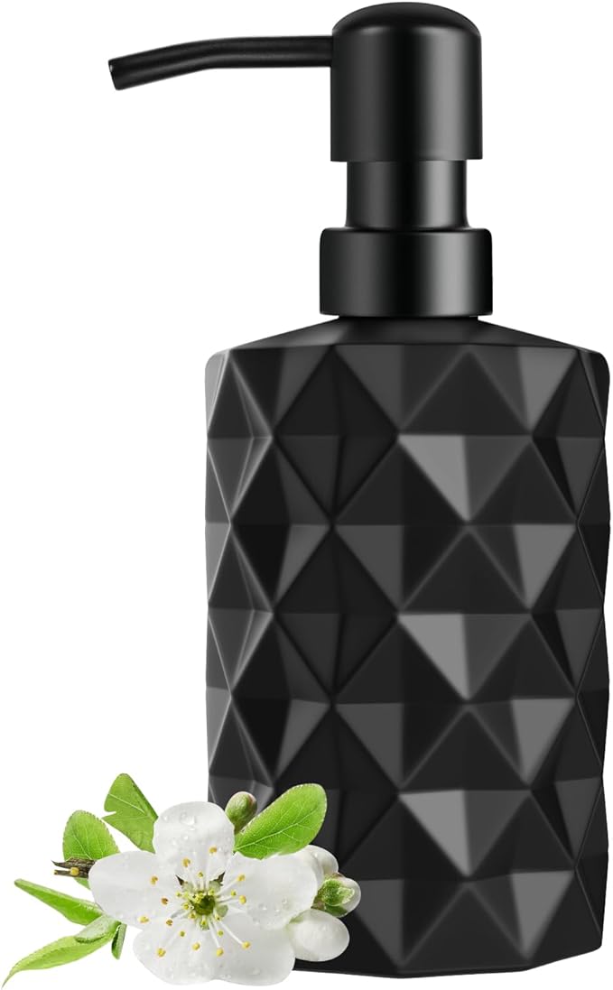 Glass Soap Dispenser with Plastic Pump, 330ml/11oz. Liquid Hand Soap Dispenser by YTDTKJ