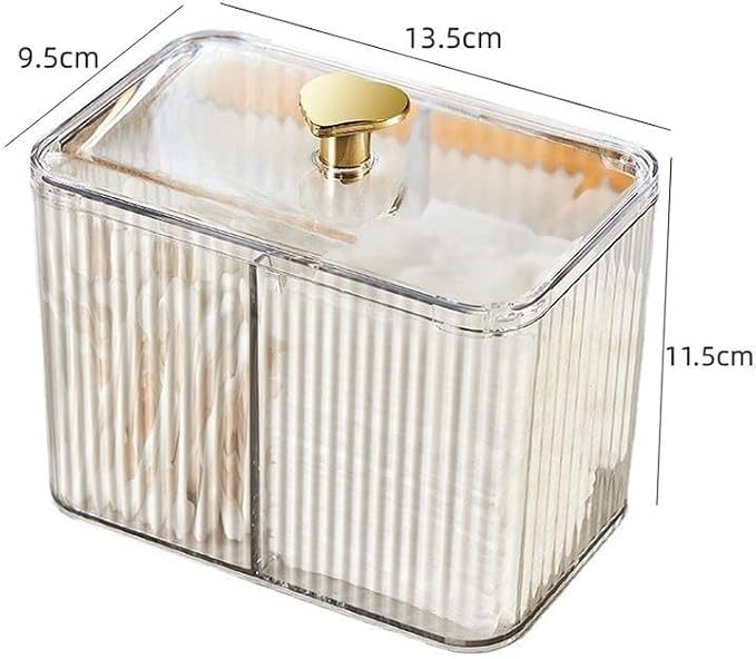 Qtips Holder Dispenser 3 Compartments Cotton Ball Holder Cotton Swabs Organizer - Image 3