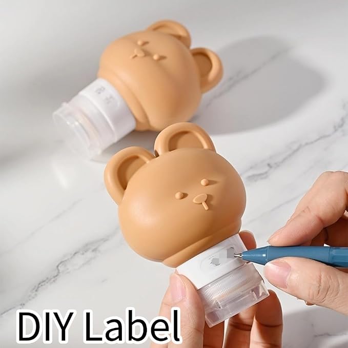 Cute Bear Travel Bottles Set for Toiletries 3 Pack 2.8oz 80ML Leak Proof - Image 4