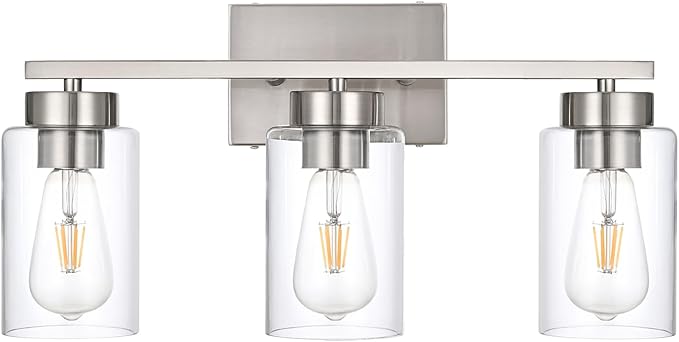 3-Light Bathroom Vanity Light, Modern Brushed Nickel Wall Lights by A1A9