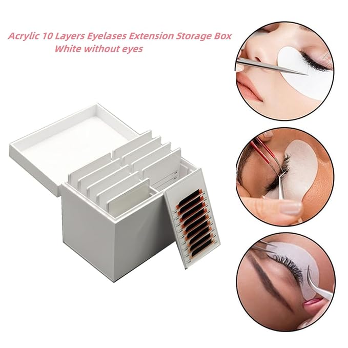 Acrylic 10 Layers Eyelases Extension Storage Box, Grafting Eye lashes - Image 2