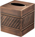 Monarch Abode Tissue Box Cover Square – Handcrafted Wave Embossed Antique by MonarchAbode