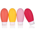 Leak Proof Silicone Travel Bottles, 4 Pack 3.4oz Liquid Squeezable Refillable by LIYUABU