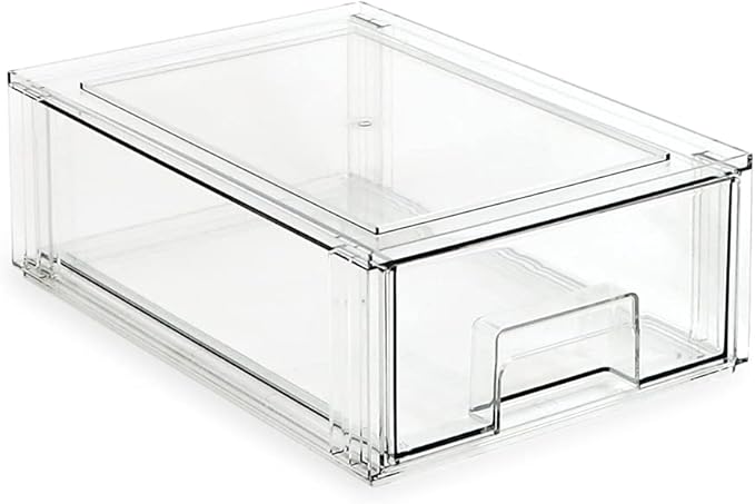 Isaac Jacobs Medium Stackable Organizer Drawer, Pull-Out Bin, Closet & Shoe by IsaacJacobs