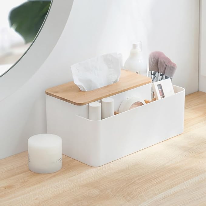 Poeland Multifunction Tissue Box Rectangular Facial Tissue Holder Dispenser - Image 4