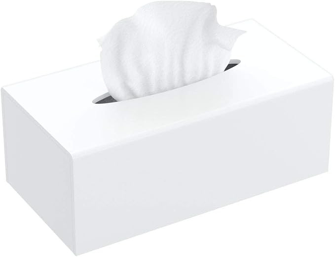 FEMELI Acrylic Tissue Box Cover, Rectangular Facial Tissue Holder Case Dispenser by FEMELI