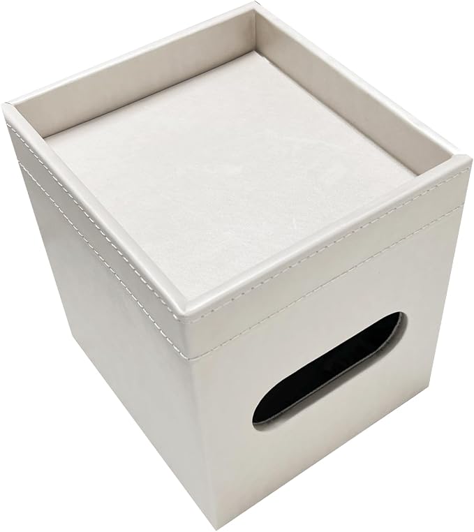 PU Leather Tissue Box Cover Square, Modern Tissue Holder - Image 3