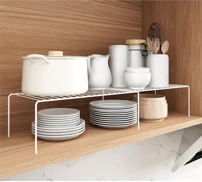 iPEGTOP Expandable Freezer Cabinet Storage Shelf, 2 Pieces Rustproof Spice Rack - Image 3
