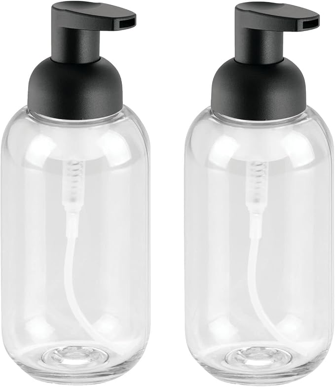 mDesign Round Plastic Refillable Foaming Soap Dispenser Pump Bottle - Image 9