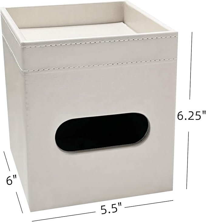 PU Leather Tissue Box Cover Square, Modern Tissue Holder - Image 2
