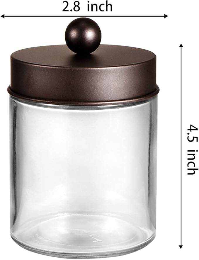 Amolliar 4Pc Apothecary Jars Bathroom Vanity Storage Organizer Set -Countertop - Image 5