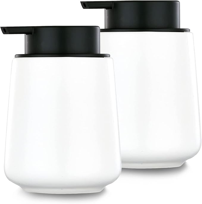 12Oz White Soap Dispenser Set by Eyrozia