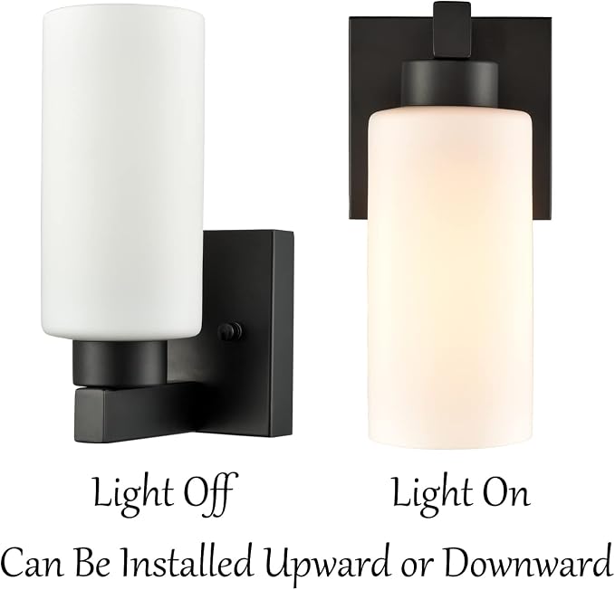 Bathroom Sconces Modern Black Wall Light Fixture Vanity Light Set of Two - Image 8