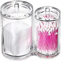 Hipiwe Clear Acrylic Cotton Swab Holder Preminm Quality Round Container Cotton by Hipiwe