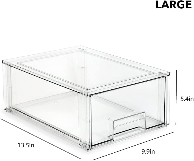 Isaac Jacobs Stackable Organizer Drawer Set, Pull-Out Bins, Food/Fridge/Freezer - Image 2