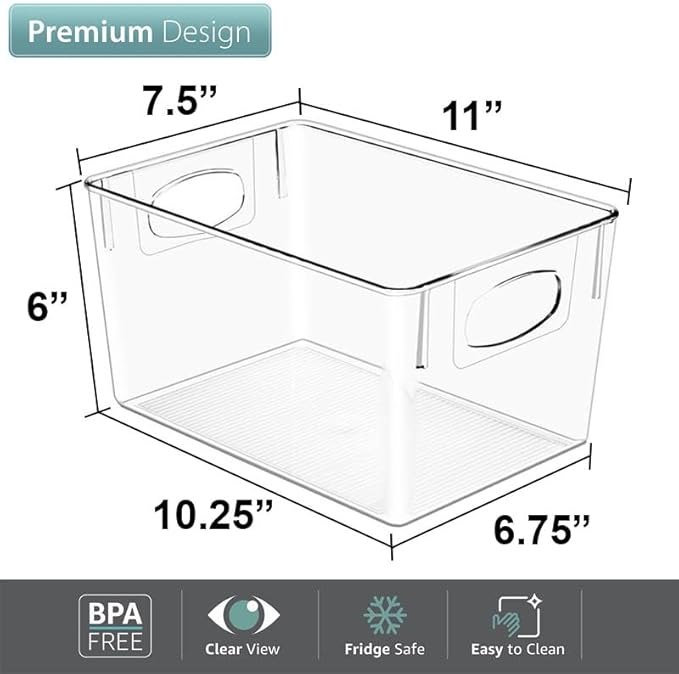 Sorbus Large Clear Plastic Storage Bins - Image 3